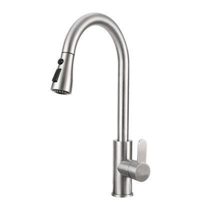 

Kitchen Faucet Hot&Cold Single Handle Pull Out Faucet 360 Degree Swivel Mix Water Stainless Steel Kitchen Water Tap