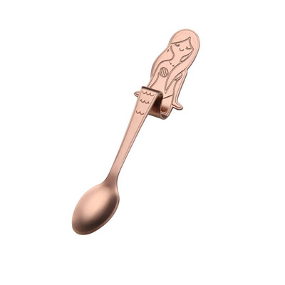 

Cute Mermaid Spoon 304 Stainless Steel Teaspoon Long Handle Coffee Spoons Sugar Dessert Appetizer Seasoning Bistro Flatware Hangin
