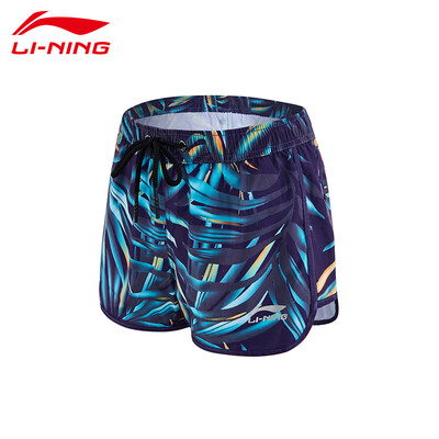 

Li Ning LI-NING beach pants loose large size five points swimming trunks seaside holiday fashion casual couples sports shorts 796-5 female models purple gray XL