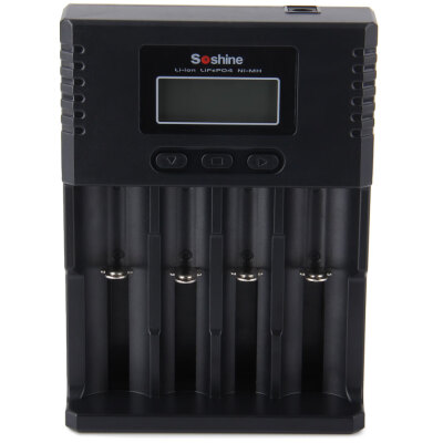 

Soshine H4 Li-ion NiCd NiMh LCD Digital Intelligent 4-Slot Battery Charger with EU Adapter - 100 - 240V