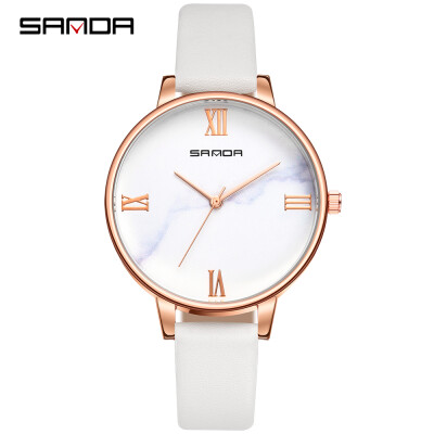 

SANDA P226 Simple Women Watch Leather Quartz Movement Watch Waterproof Casual Clock Wristwatch for Female