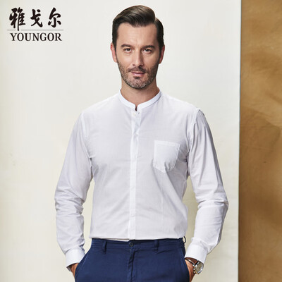 

Youngor shirt mens 2019 spring youth mens casual dress shirt YLPM13041BFY white 39