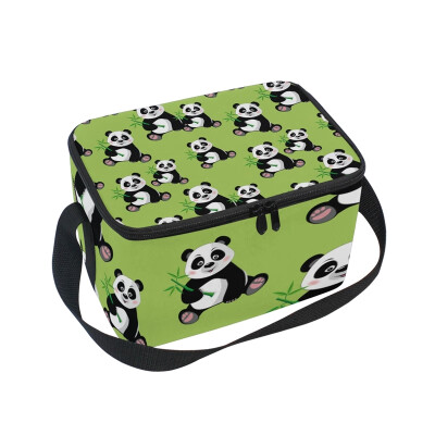

Lunch Box Insulated Lunch Bag Large Cooler Pattern With Sitting Cute Panda Bambo Tote Bagfor Kids Men Women