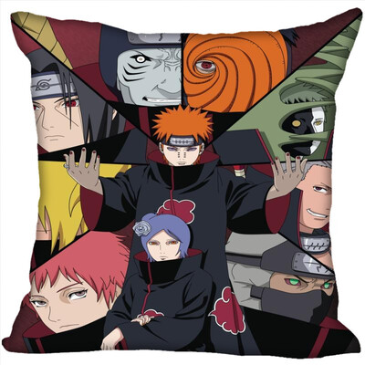 

Naruto Pillow Cover Bedroom Home Office Decorative Pillowcase Square Zipper Pillow Cases Satin Fabric No Fade 35x35CM