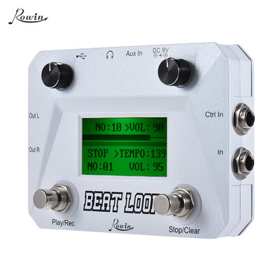 

Rowin BEAT LOOP Loop Recording Guitar Effect Pedal Looper Max 50min Recording Time Built-in 40 Drum Sounds with Pedal Footswitch