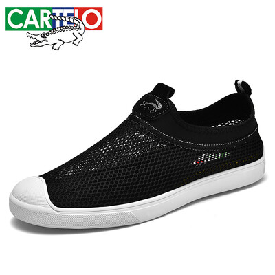 

Cartier crocodile CARTELO fashion Korean version of the breathable mesh set foot low to help wear non-slip casual mens shoes 6301 black 39