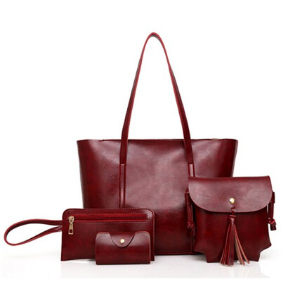 

New Arrival 4PCSset Women Purse Handbags Sets Ladies PU Leather Shoulder Bags Female Messenger Bags Crossbody Tote Bag