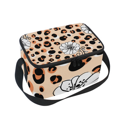 

ALAZA Lunch Box Insulated Print Leopar Lunch Bag Large Cooler Tote Bagfor Men Women