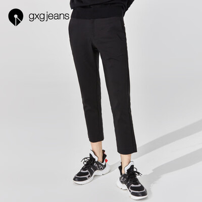 

Gxgjeans mens spring fashion trend straight slim casual pants youth feet pants 181602221 black