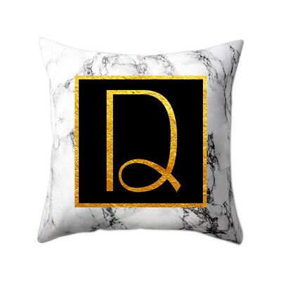 

Modern Pillowcases 4545 Gold Alphabet Word Letter White Marble Pattern Pillow Case Super Soft Throw Sofa Bed Cushion Cover Protec