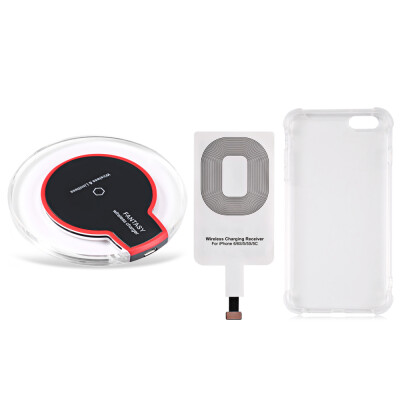 

Crystal Clear Qi Wireless Charger Charging Receiver Transparent Protection Case for iPhone 6 Plus 6S Plus