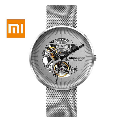 

CIGA Design watch millet MI meter home hollow mechanical watch MY series fashion waterproof men&women automatic mechanical watch double-sided hollow black Milan belt