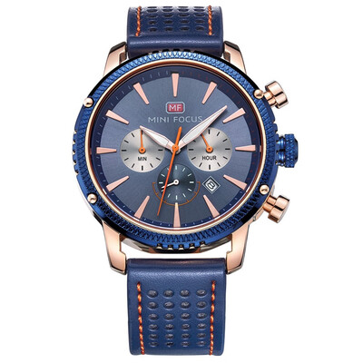 

BOFUTE Male Watches Business Watch Fashion Three Eyes Six Needles Calendar Waterproof Genuine Leather Watchband 0010G