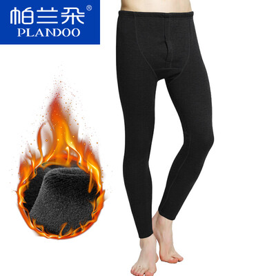 

Palando thickening plus velvet warm pants mens cotton autumn pants wool mens knee pads warm single pants bottoming gray