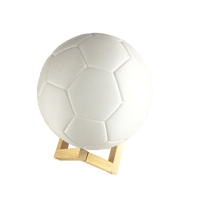 

UpperX 3D Printing Soccer Colorful LED Desk Table Night Light Pat Switch Football with Magnetic Support Wood bracket 7 color