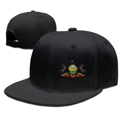 

Pennsylvania Flag Element Design Solid Flat Bill Hip Hop Snapback Baseball Cap Unisex sunbonnet Hat