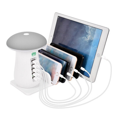 

Utorch Q5 5 Port USB Charging Holder with Stand&Mushroom LED Lamp