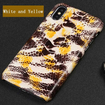 

Leather iPhone5 6 7 8splus protective shell natural ostrich foot color matching back cover all-inclusive for x xs max xr phonecase