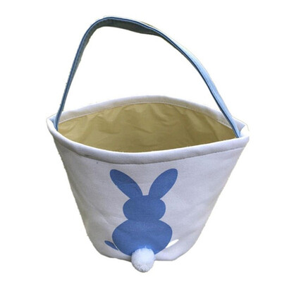

Convas Rabbit Printed Easter Rabbit Basket Eggs Bunny Easter Decorative Bag Egg Decorations Decors Ornaments Party Gift Bag