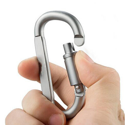 

Aluminum Alloy D Shape Carabiner Screw Lock Bottle Hook Buckle Hanging Padlock Key Chain Camping Hiking 5PCS