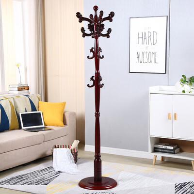 

Three strong floor coat rack bedroom office hanger vertical simple clothes rack SY-8272W red brown