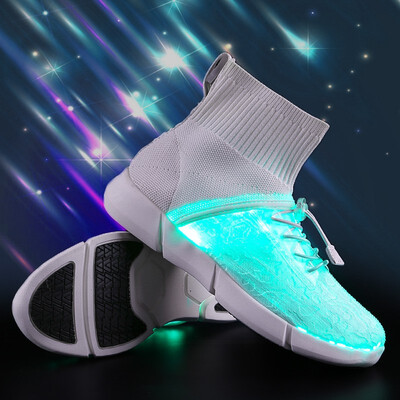 

High-top LED light shoes shoes men&women childrens sports shoes jellyfish shoes flying woven coconut shoes fiber-optic shoes