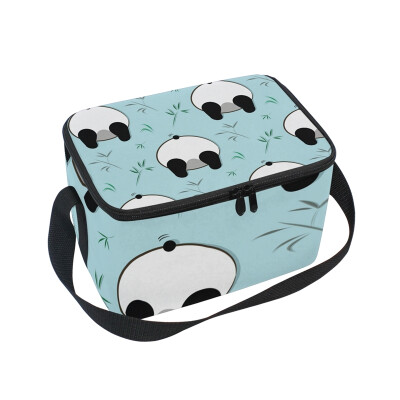 

ALAZA Insulated Lunch Box Funny Panda Lunch Bag for Men Women Portable Tote Bag Cooler Bag