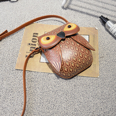 

Cartoon mini bag creative female purse owl cute small bag shoulder Messenger bag