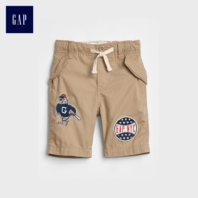 

GAP flagship store childrens clothing childrens cotton elastic waist drawstring shorts 291732 khaki 80cm 12-18 months