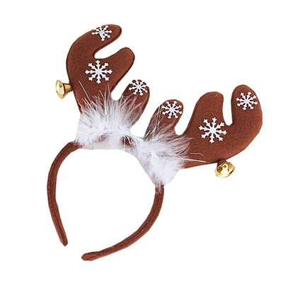 

Christmas Decoration Christmas Ornament Feathered Antler Headband Feather Bell Antler Headband