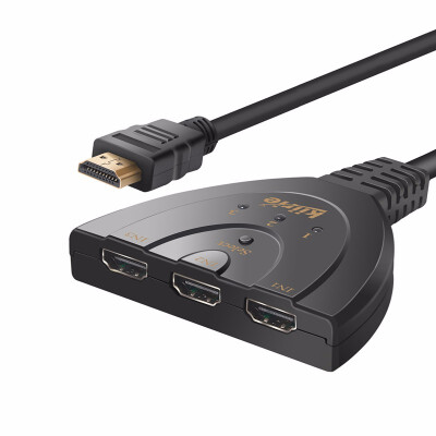 

HDMI Switch Kiirie Premium Quality 3 Port HDMI Switcher with Pigtail Cable Supports 3D 1080P HD Audio