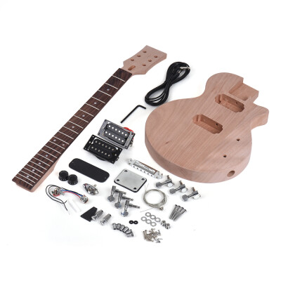 

Muslady Children LP Style Unfinished DIY Electric Guitar Kit Mahogany Body & Neck Rosewood Fingerboard Double Dual-coil Pickups