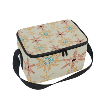 

ALAZA Insulated Lunch Box Snow Retro Pattern6 Lunch Bag for Men Women Portable Tote Bag Cooler Bag