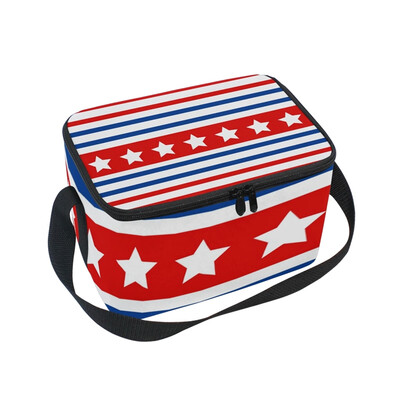 

ALAZA Lunch Box Insulated Lunch Bag Large Cooler Tote Bag Colorful Stars Stripe for Men Women Girls Boys