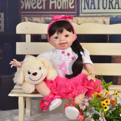 

22 Inch Lifelike Princess Girl Doll Reborn Silicone Soft Cotton Body Preemie Baby Doll Toy For Kid Xmas Gift Menina Brinquedos