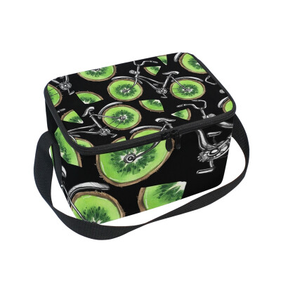 

ALAZA Bicycles With Kiwi Wheels Lunch Box Insulated Lunch Bag Large Cooler Tote Bagfor Men Women