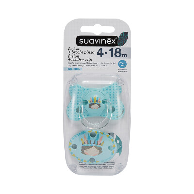 

Suviani suavinex pacifier imported baby comfort pacifier pacifier anti-chain 4-18 months silicone material thumb type fusion blue Indian