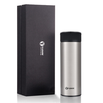 

British Vanow high-grade mug men&women 316 stainless steel water cup business custom lettering tea cup 500ml steel color