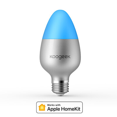 

Koogeek Wi-Fi Enabled E27 8W Color Changing Dimmable Smart LED Bulb Works with Apple HomeKit Support Siri Home App Schedules Remot