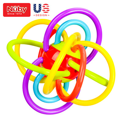

Nuby Mancy ball gum hand catching ball early education toy baby bite chew baby pacifier molar rod American brand 6861