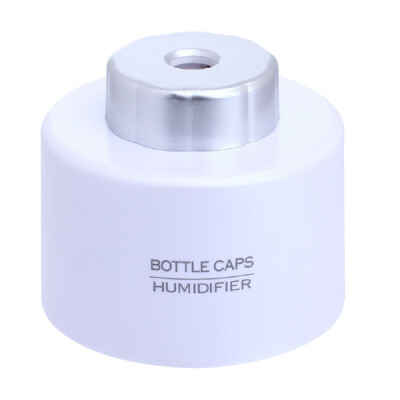 

USB Portable ABS Water Bottle Cap Humidifier DC 5V Office Air Diffuser Aroma Mist Maker 2pcs Absorbent Filter Sticks White