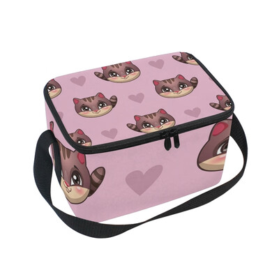 

ALAZA Funny Cat Faces Lunch Box Insulated Lunch Bag Large Cooler Tote Bagfor Men Women