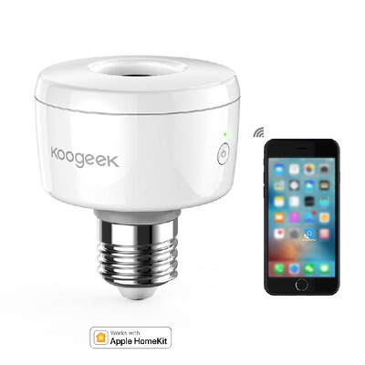 

Koogeek Wi-Fi Enabled Smart Socket E26 Light Bulb Adapter Works with Siri Apple HomeKit