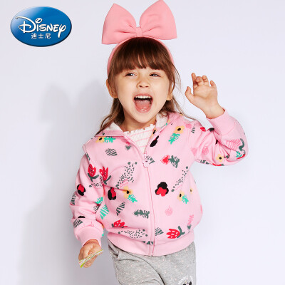 

Disney Disney self-employed childrens clothing girls middle&small childrens knit front hooded jacket sweater 2019 spring&summer new DA916579E01 foundation hand-painted flower print 80