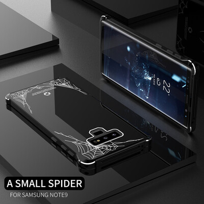 

Original Brand R-JUST Case For Samsung Galaxy Note 9 Note 8 Luxury Spider Aluminum Metal Bumper Mirror Acrylic Back Cover Case