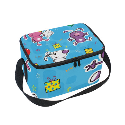 

ALAZA Insulated Lunch Box Cute Dogs Lunch Bag for Men Women Portable Tote Bag Cooler Bag