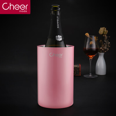 

Cheer Qier Stainless Steel Red Wine Ice Bucket Champagne Bucket Beer Bucket Ice Bucket Bar Food Bar Ice Bucket Fast Cooling Ice Wine Bottle BT02 Pink