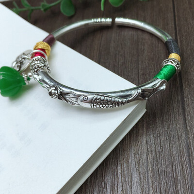 

NeillieN S999 retro silver bracelet national boudoir chalcedony braceletbanglelady BraceletEthnic wind Bracelet