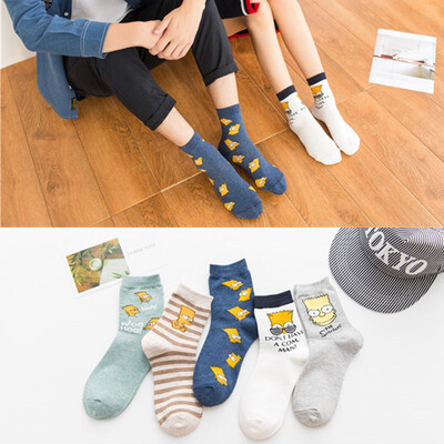 

Ladies cartoon socks cotton Japanese cute animal pattern in stockings 5 pairs