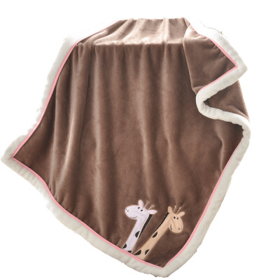 

Baby Blanket Flannel Swaddle Super-Soft Plush Cartoon Bedding For Stroller Crib Cuddle 3040 inch Khaki Fox